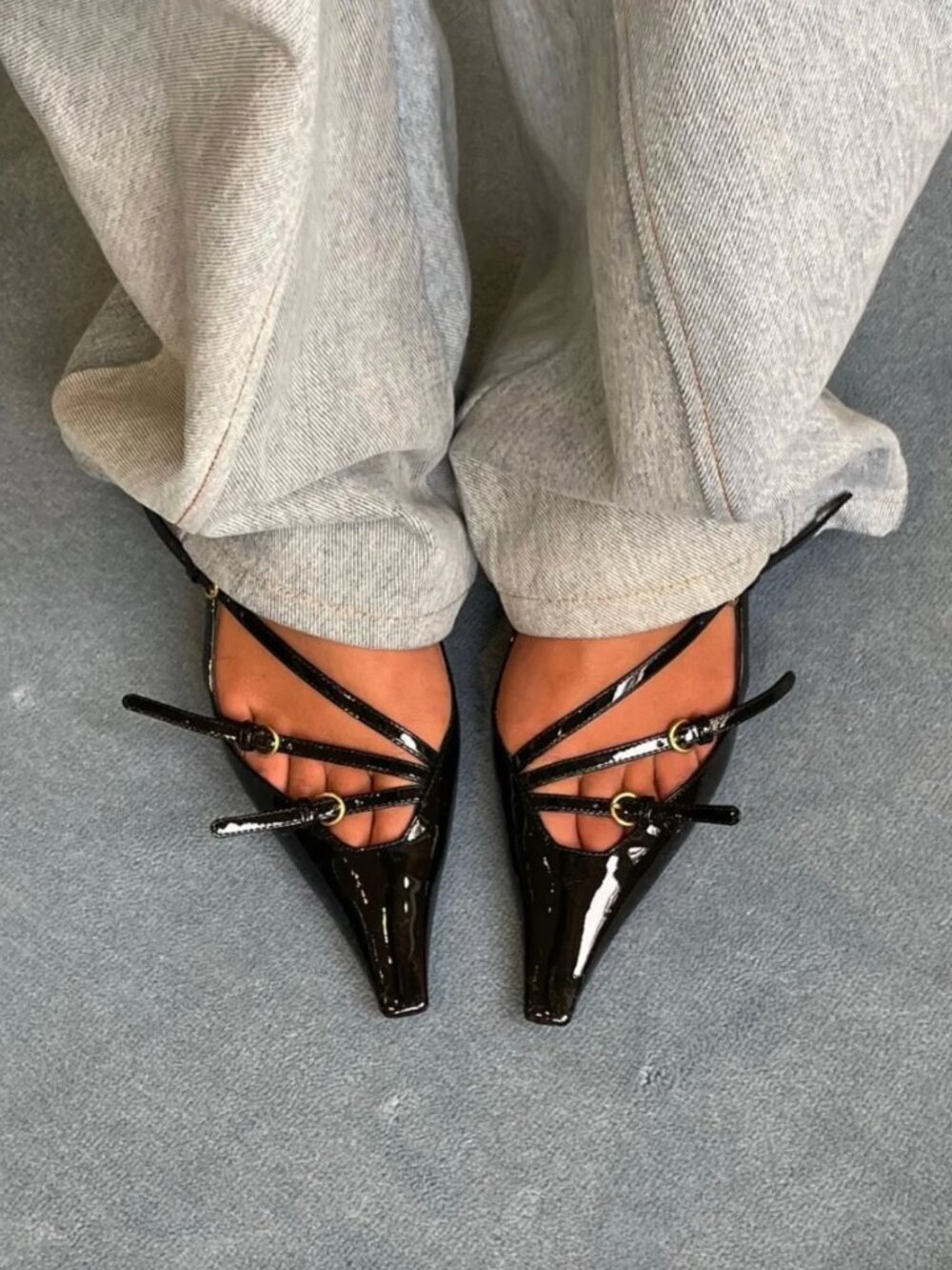 99% NEW MIUMIU POINT TOE FLATS, SIZE 37